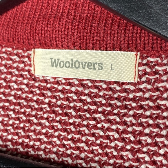 WoolOvers Women's Size Large Open Edge to Edge Embroidered Placket Cardigan Red - Picture 7 of 8